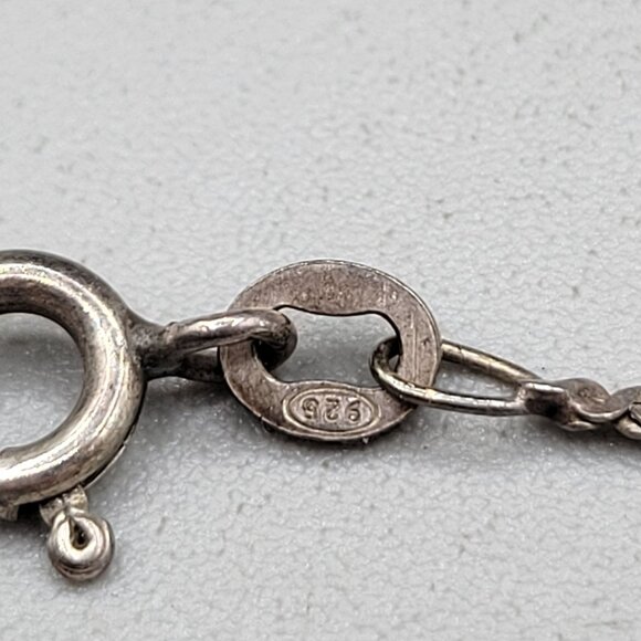 Triangle Larimar Pendant Necklace Sterling Silver Chain 15 Inch - Picture 9 of 9